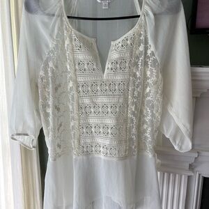 Charming Charlie Cream Lace Blouse
